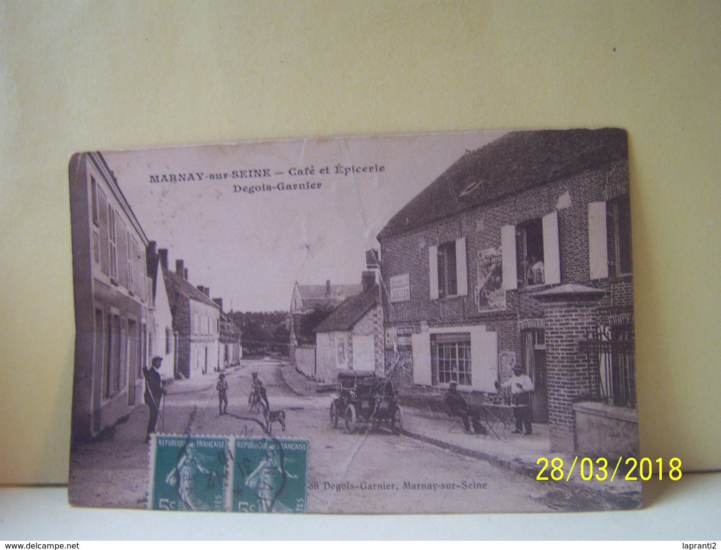 MARNAY-SUR-SEINE (AUBE) LES VOITURES. LES COMMERCES. LES MAGASINS. CAFE ET EPICERIE DEGOIS-GARNIER.