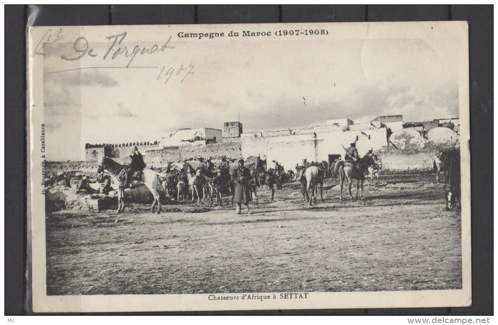 Maroc - Campagne du Maroc  ( 1907 - 1908 ) - Chasseurs d'Afrique à Settat