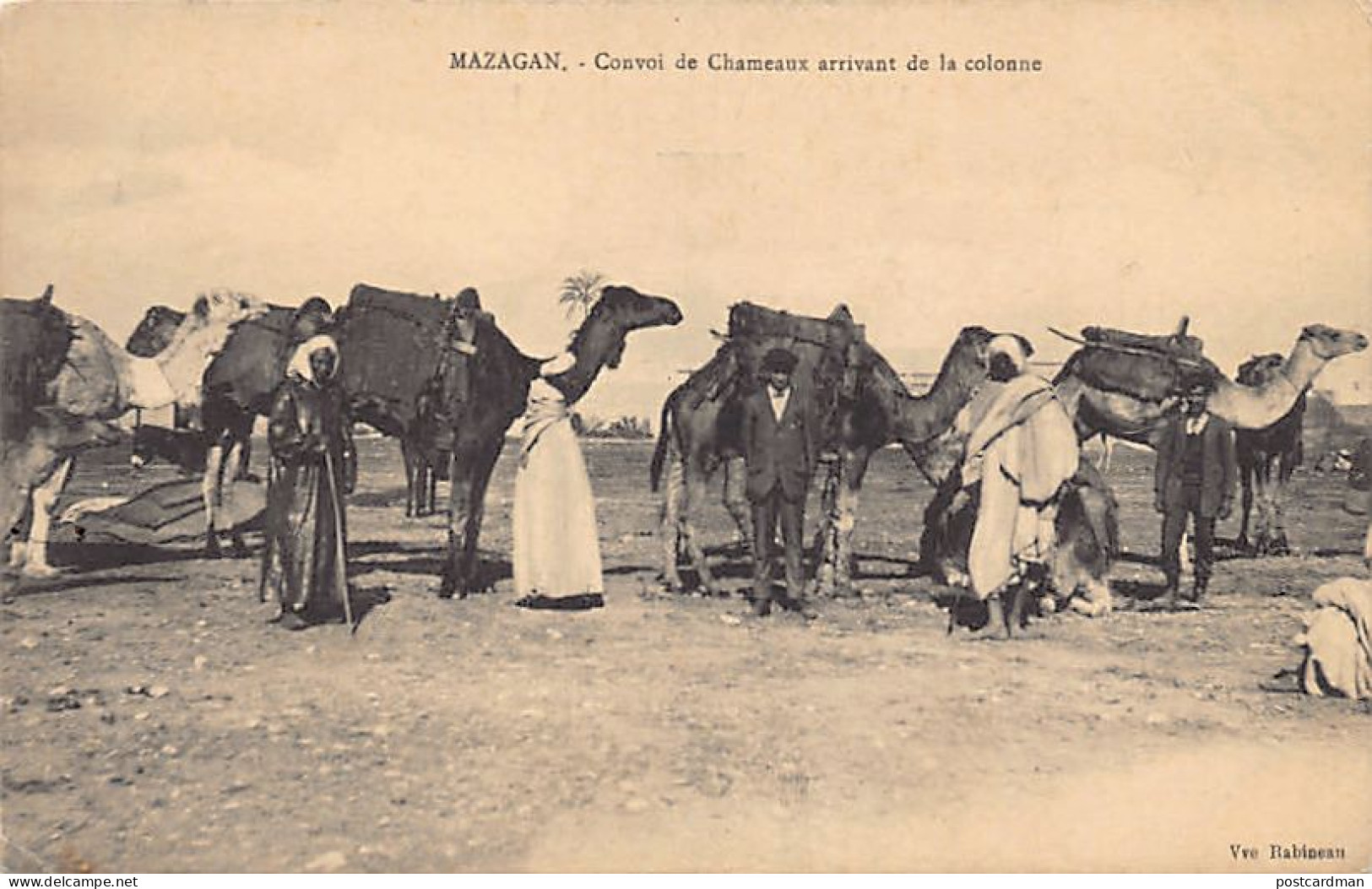 Maroc - EL JADIDA Mazagan - Convoi de chameaux de la colonne - Ed. Rabineau