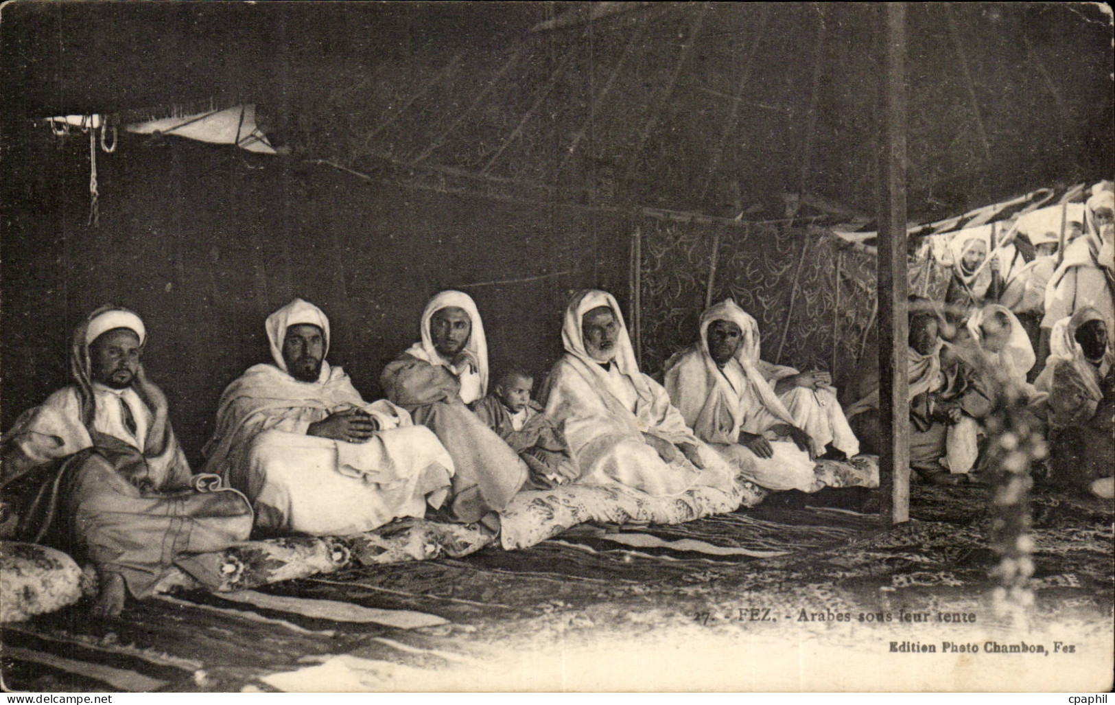 Maroc Fez CPA Arabes sous leur tente