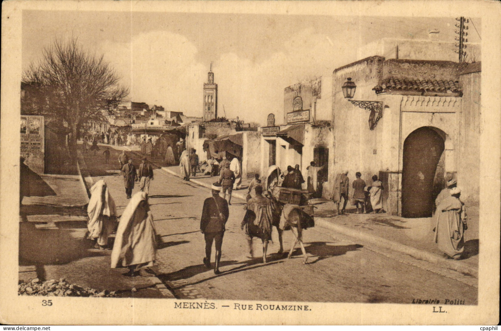 Maroc Meknes CPA Rue Rouamzine