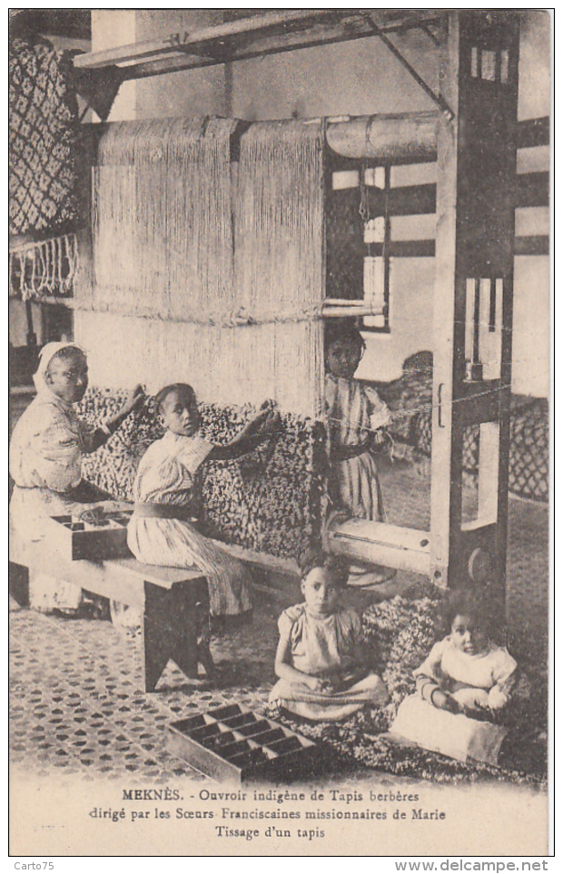 Maroc - Meknès - Ouvrage Indigène Tissage Métiers Tapis Berbères - Travail Enfants - Saint Prex Suisse 1923