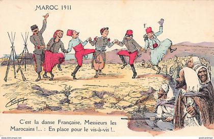 Maroc - Illustrateur Chagny - C'est la danse française Messieurs les Marocains - Ed. Chagny