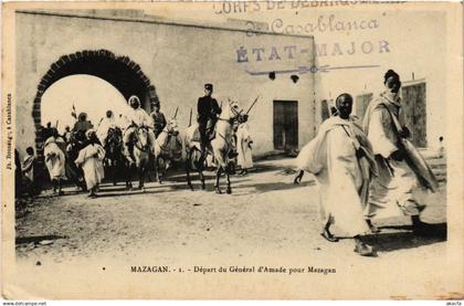 CPA AK MAROC MAZAGAN Depart du General d'Amade pour Mazagan (1359350)