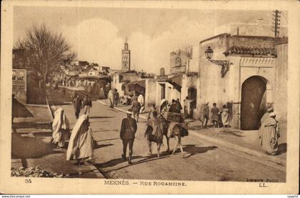 Maroc Meknes CPA Rue Rouamzine