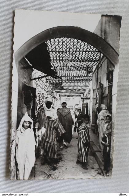 Cpsm 1953, Oujda, dans les souks, Maroc