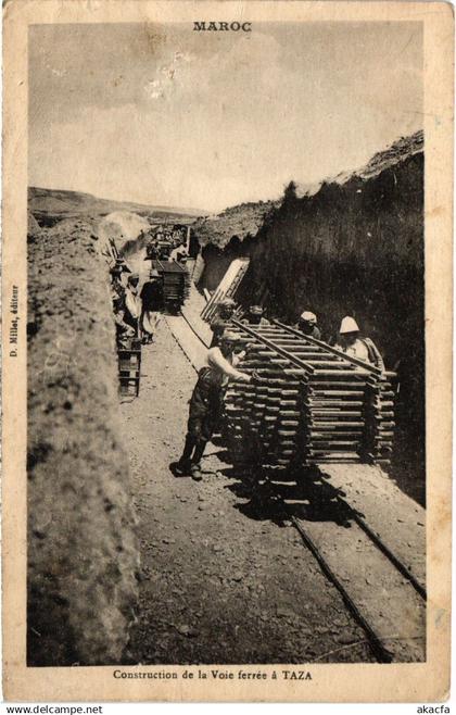 CPA AK MAROC TAZA Construction de la Voie Ferree a Taza (1359516)