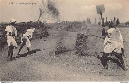 Maroc - FEZ Fès - Dépiquage du grain - Ed. Chambon