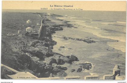 CPA MAROC - RABAT - Le Cimetière Musulman et la Côte - Ed. P. Schmitt , photo , Rabat