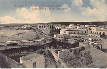 Maroc - MAZAGAN - La plage et place du Commerce - Ed. J. Clark