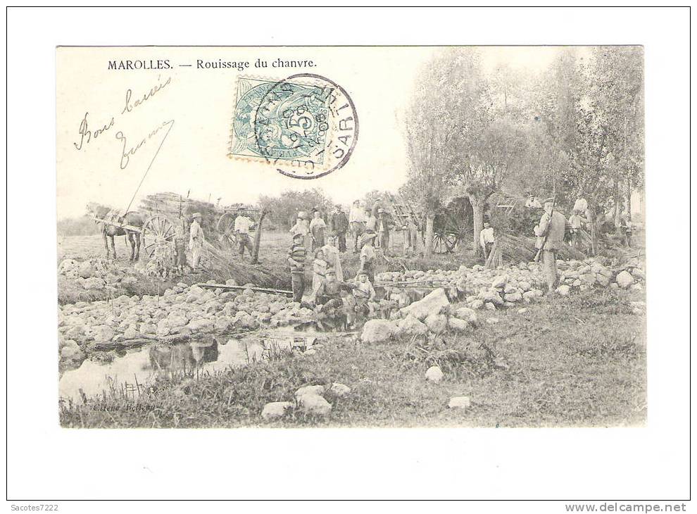MAROLLES  ROUISSAGE DU CHANVRE -
