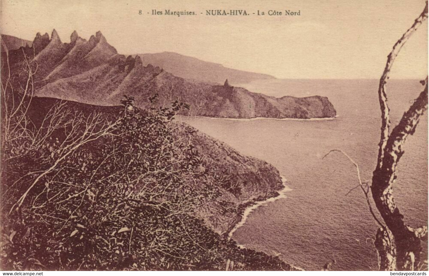 Marquesas Islands, Nuku Hiva, The North Coast (1910s) Postcard