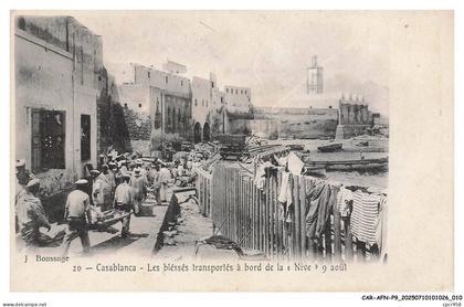 CAR-AFNP9-0409-MAROC - CASABLANCA - Les blessées transportés a bord de la nive 9 aout