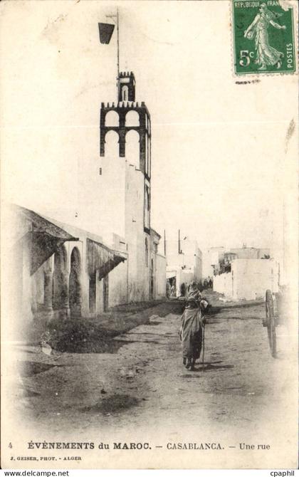 Maroc Evenements du Maroc CPA Casablanca Une rue