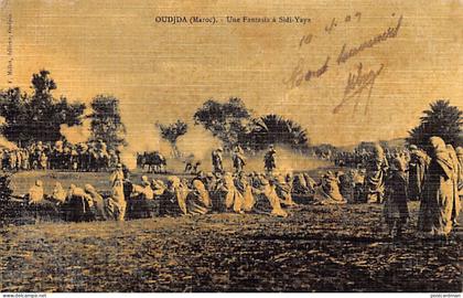 Maroc - OUJDA - Une Fantasia à Sidi-Yahya - Ed. F. Millet Carte toilée couleur