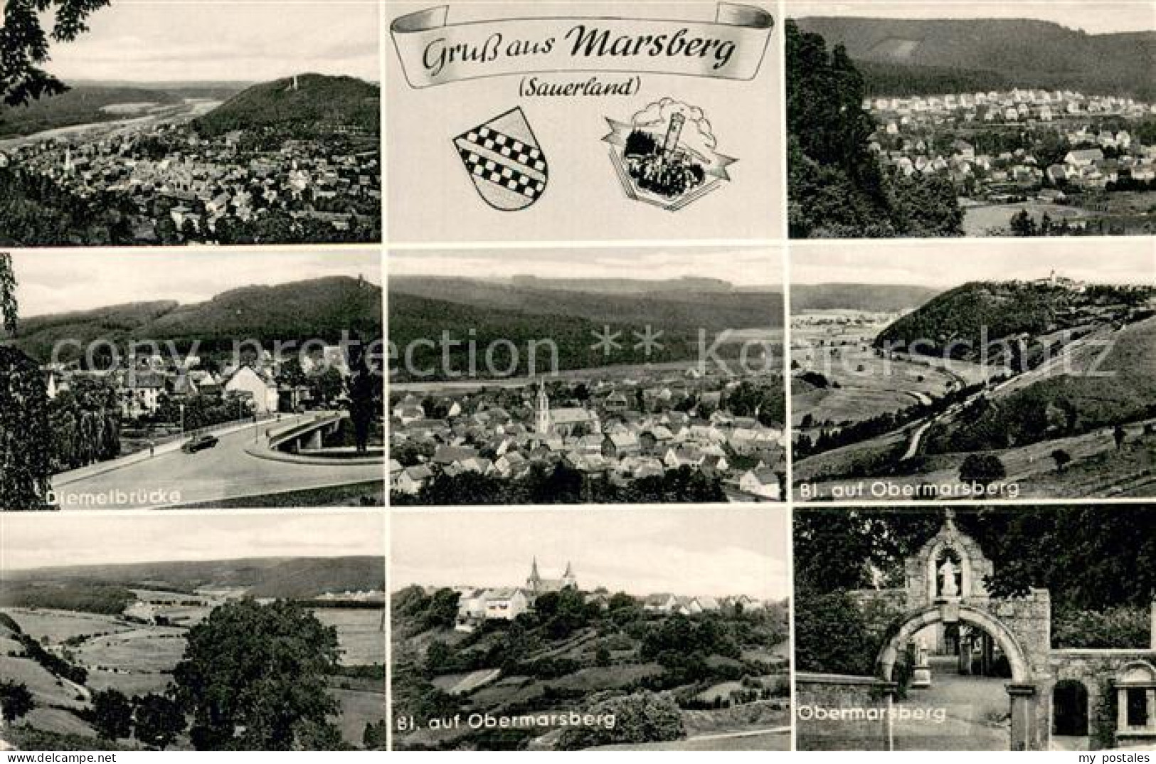 Marsberg Sauerland Panorama Diemelbruecke Obermarsberg Panorama Eingangstor