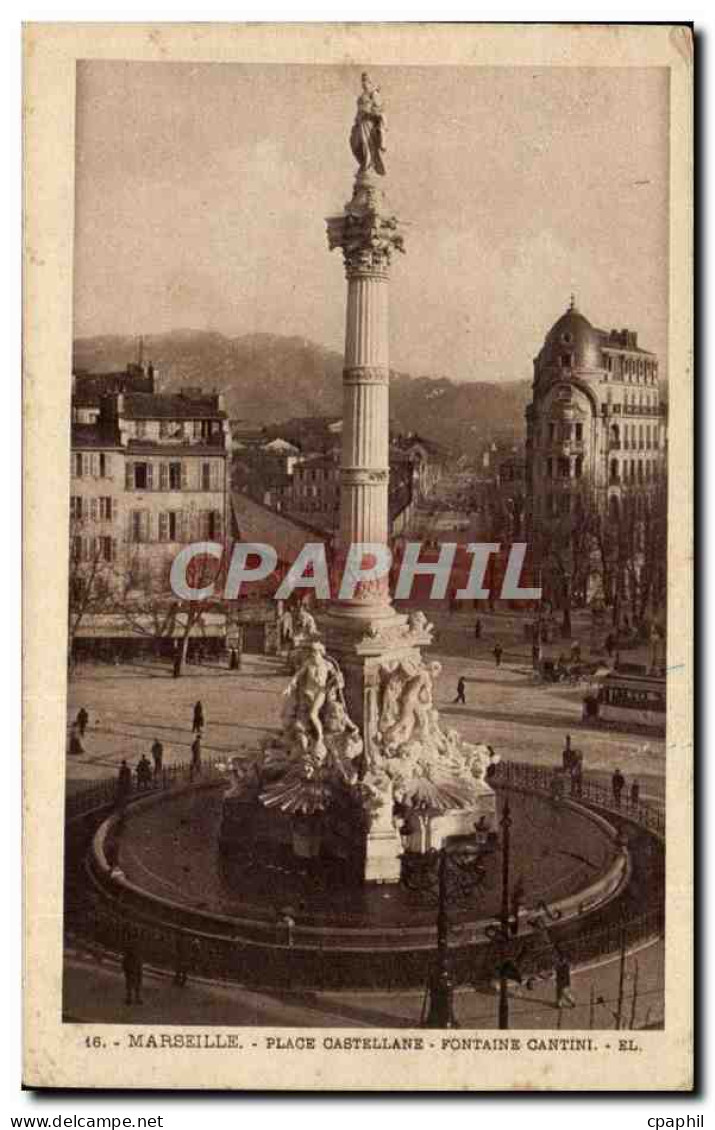 Marseiile - Place Castellane Fontaine cantini - CPA
