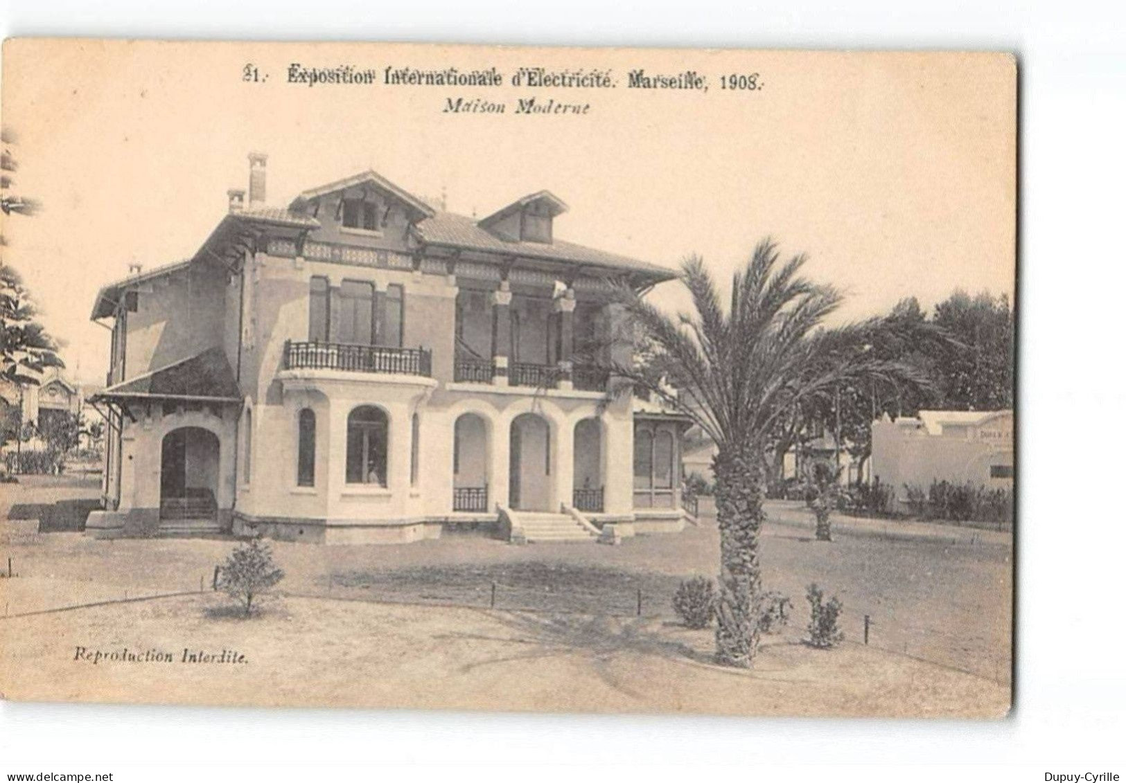 MARSEILLE 1908 - Exposition Internationale d'Electricité - Maison Moderne - très bon état