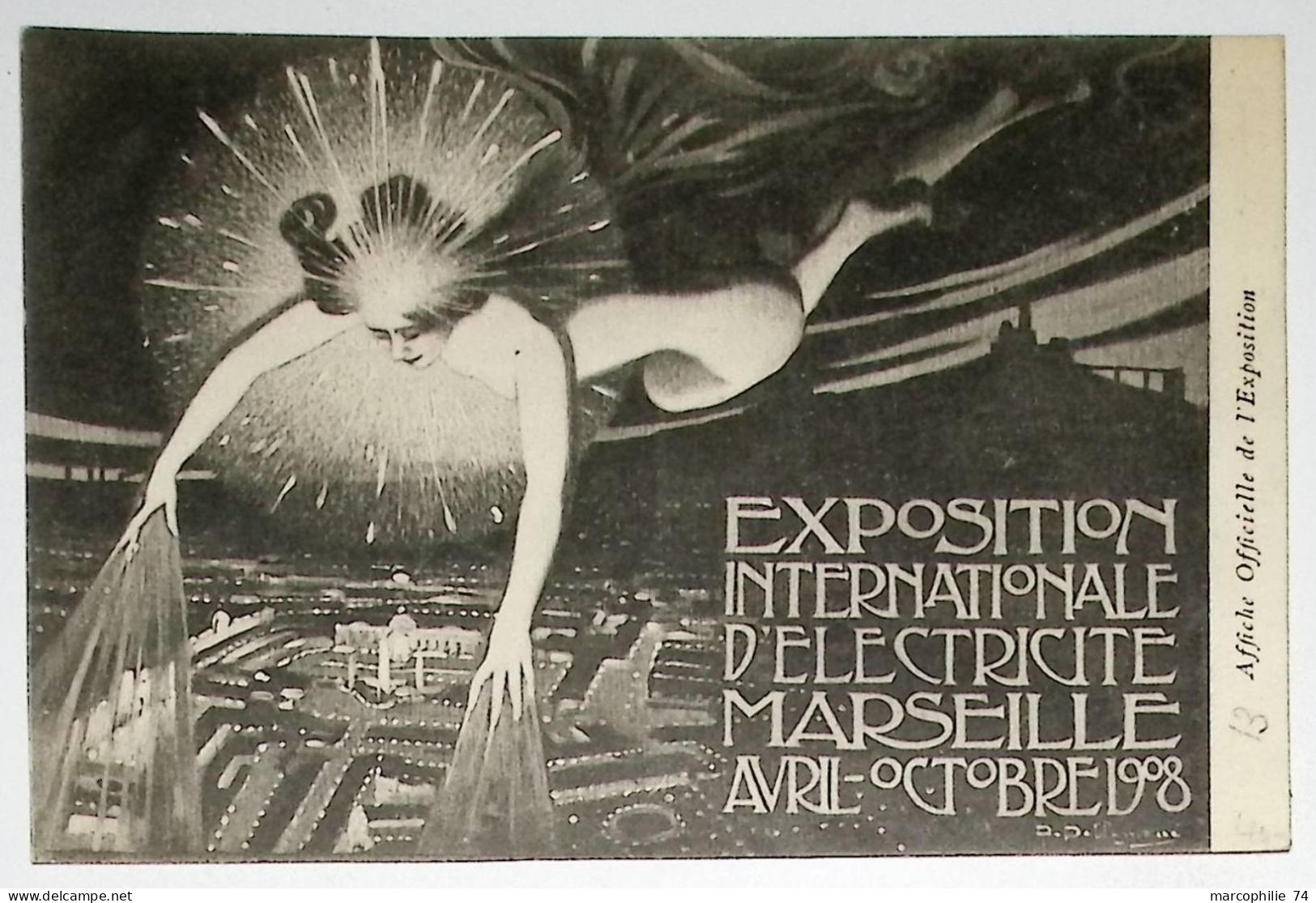 MARSEILLE CARTE EXPOSITION ELECTRICITE 1908