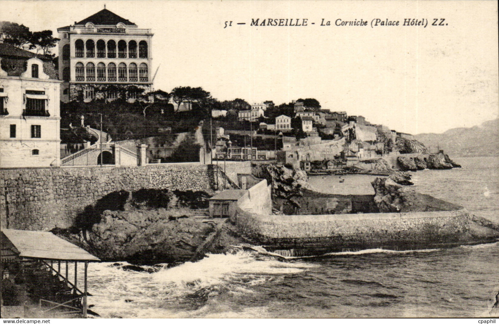 Marseille CPA La corniche (Palace Hotel)