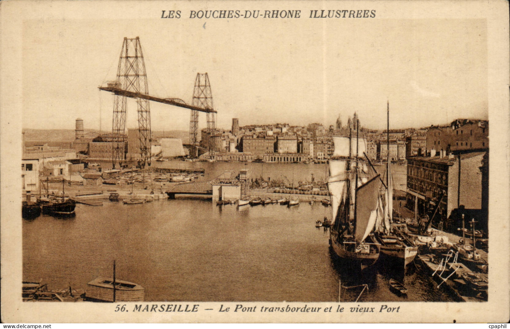 Marseille CPA Le pont transbordeur et le vieux port