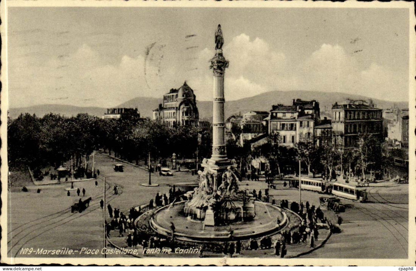 Marseille CPA Place Castellane Fontaine Cantini
