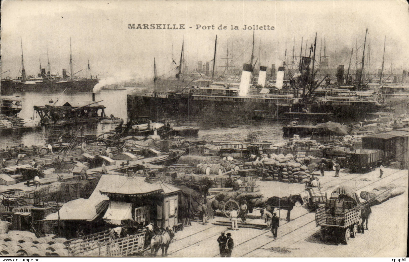 Marseille CPA Pont de la Joliette (bateaux)