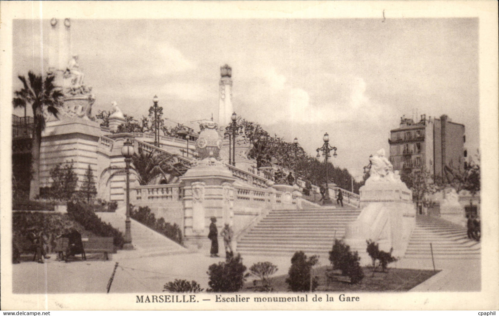 Marseille - Escalier Monumental de la Gare - CPA