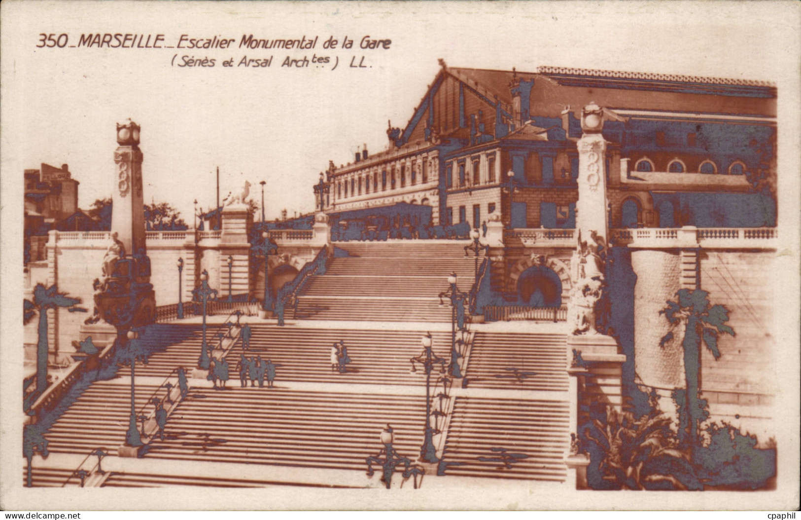 Marseille - Escalier Monumental de la Gare - CPA -