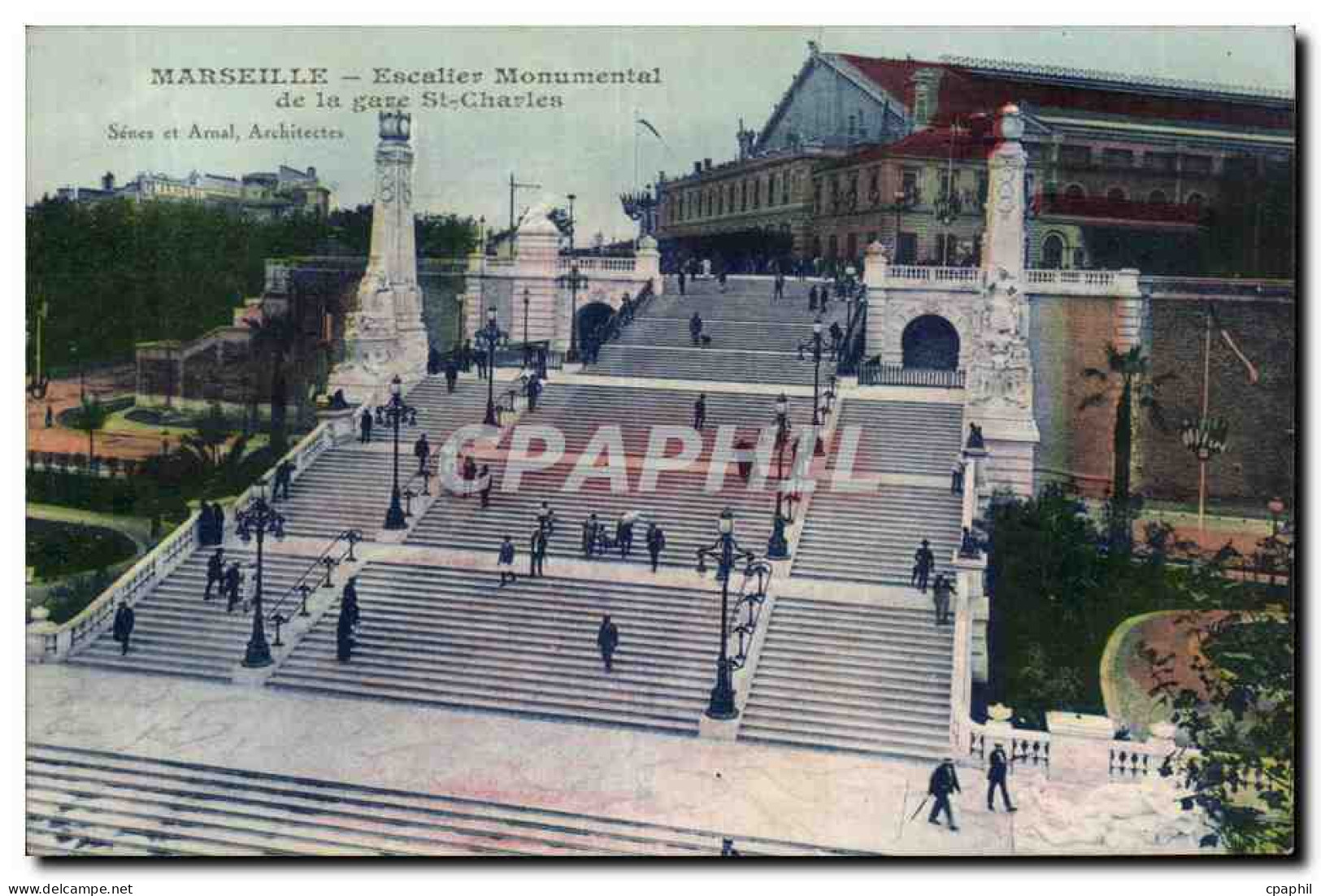 Marseille - Escalier Monumental de la Gare St Charles - CPA