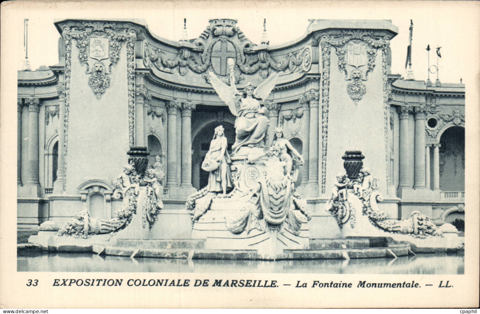 Marseille - Exposition Coloniale 1922 - La Fontaine Monumentale CPA