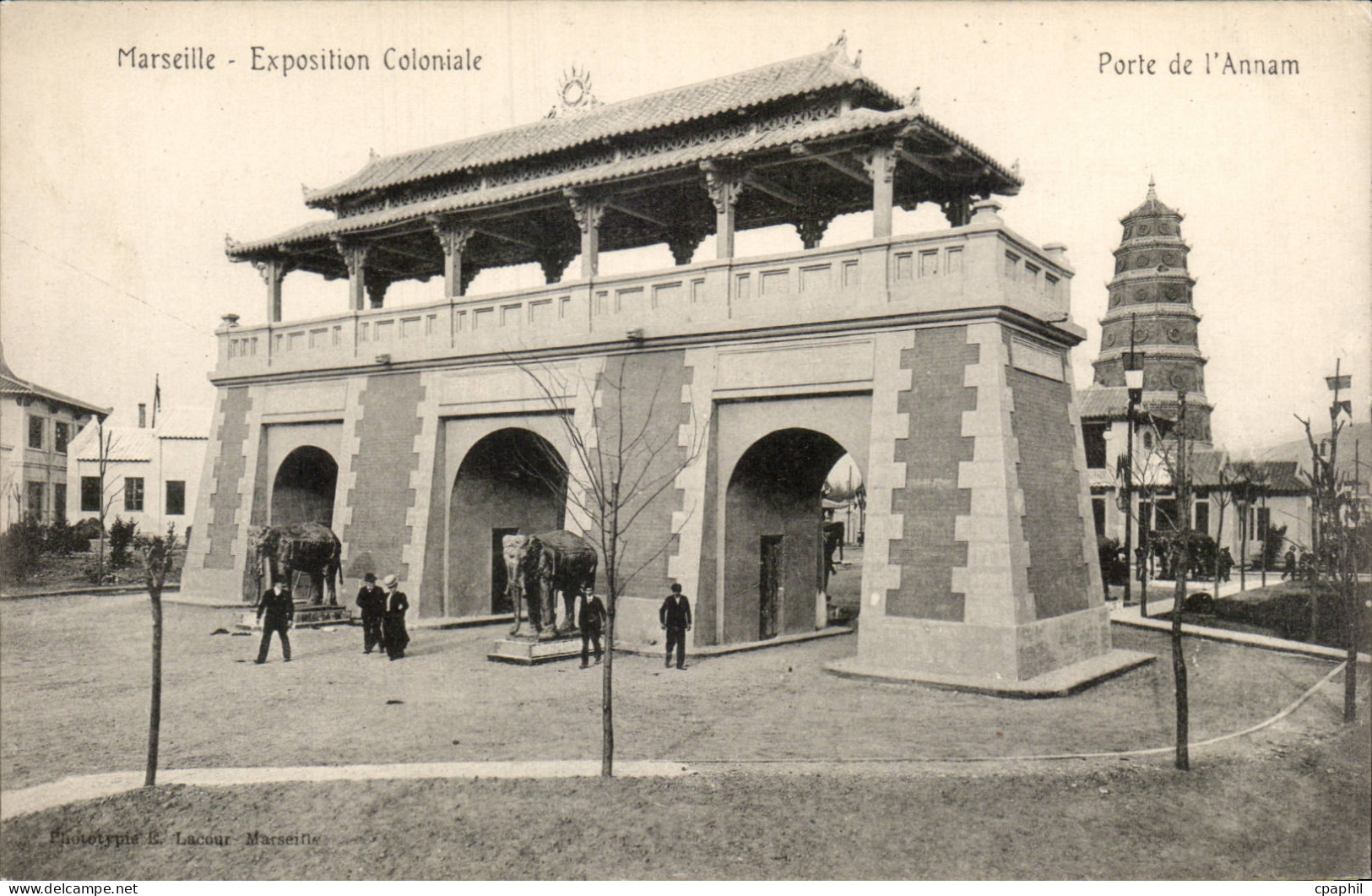 Marseille - Exposition Coloniale 1922 - Porte de l'Annam Elephant - CPA