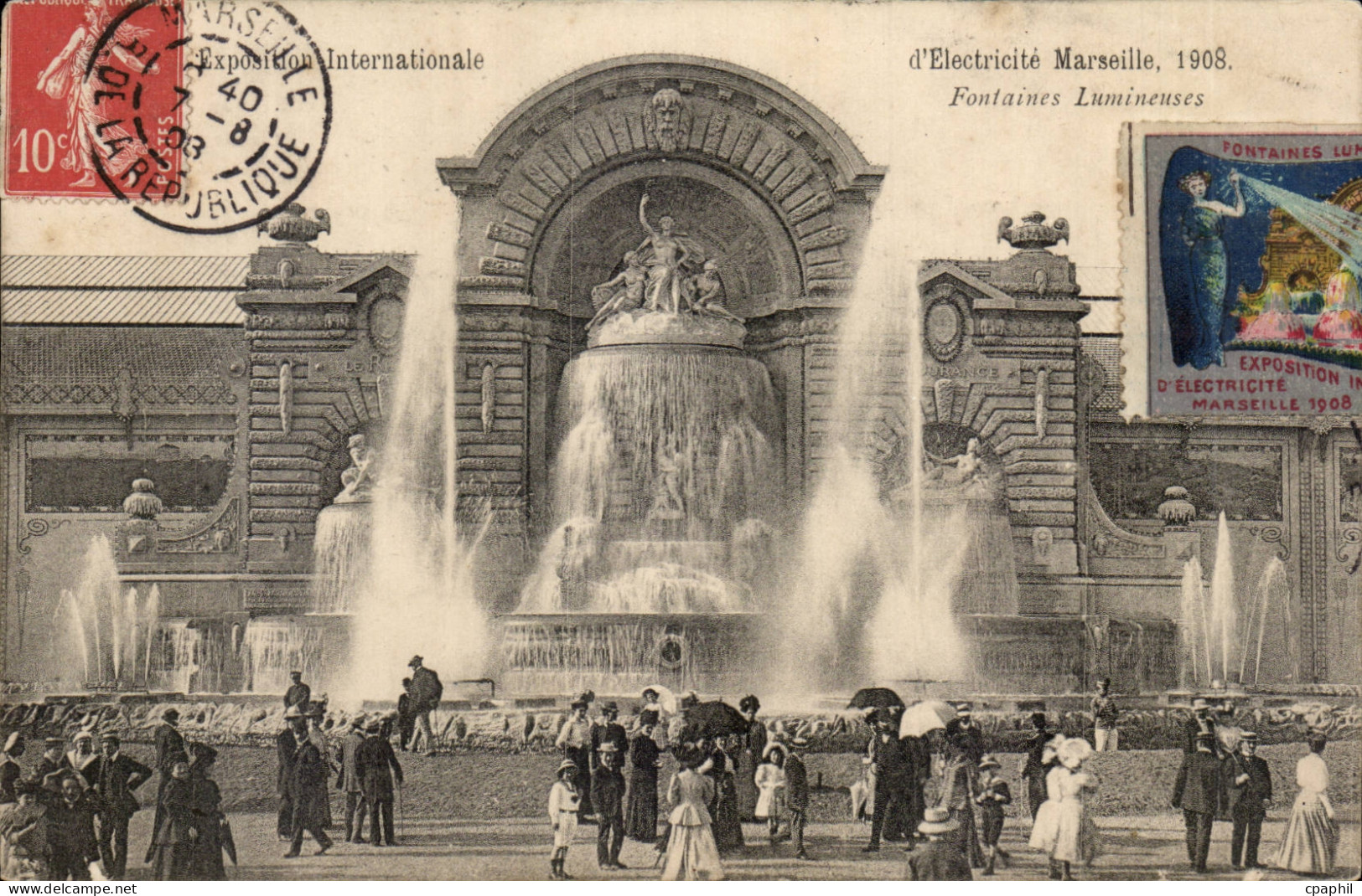 Marseille - Exposition Internationale d'Electricite 1908 Fontaine Lumineuse - CPA