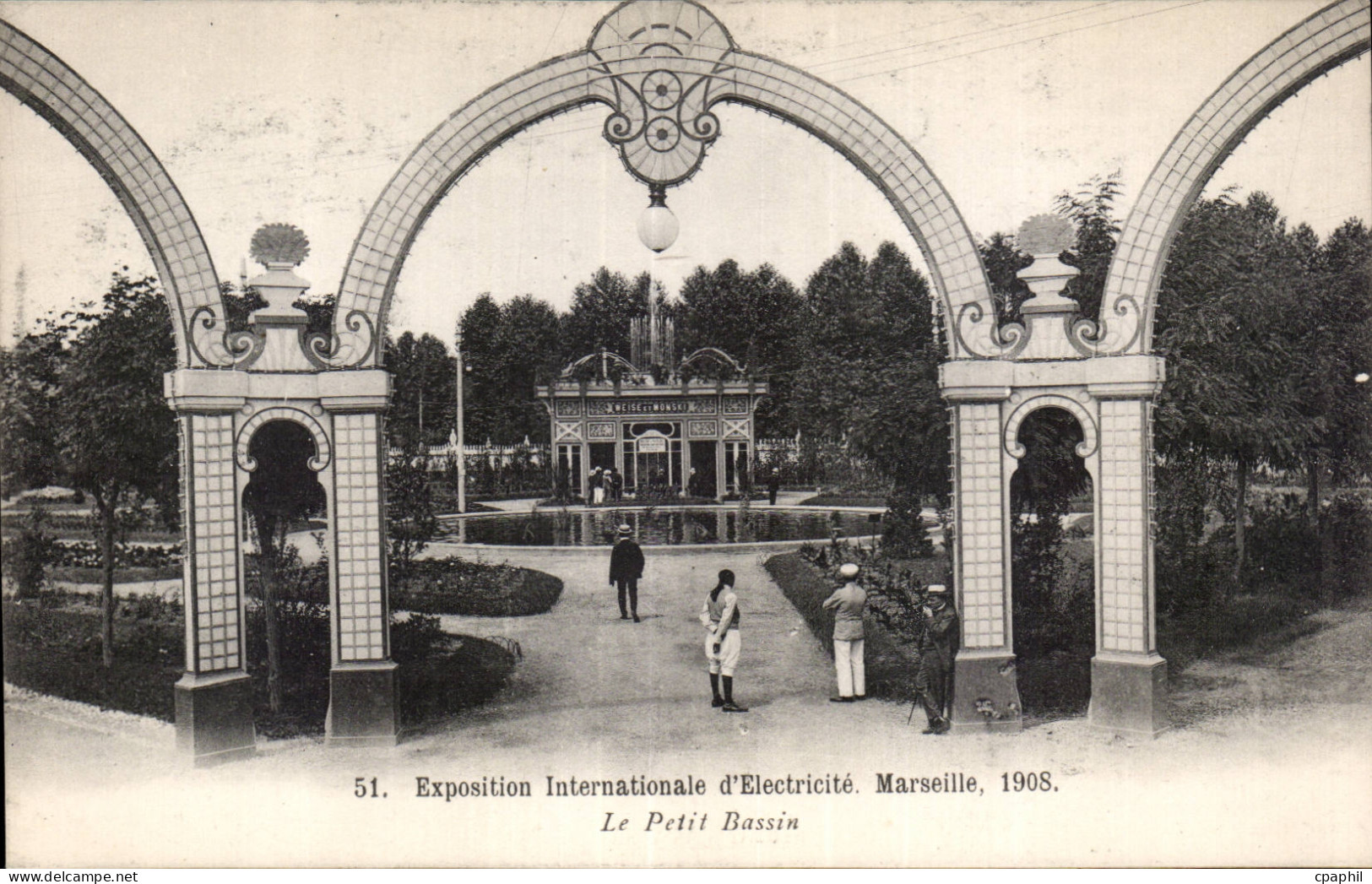 Marseille - Exposition Internationale d Electricite 1908 - Le Petit Bassin - CPA