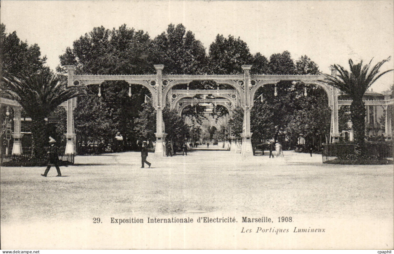 Marseille - Exposition Internationale d Electricite 1908 - Les Portiques Lumineux - CPA