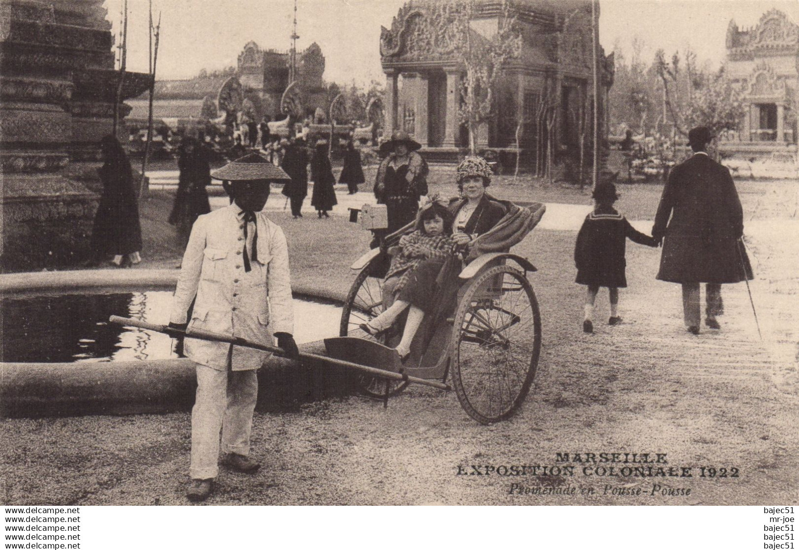 Marseille - Expositions Coloniales 1922 - Promenade pousse pousse