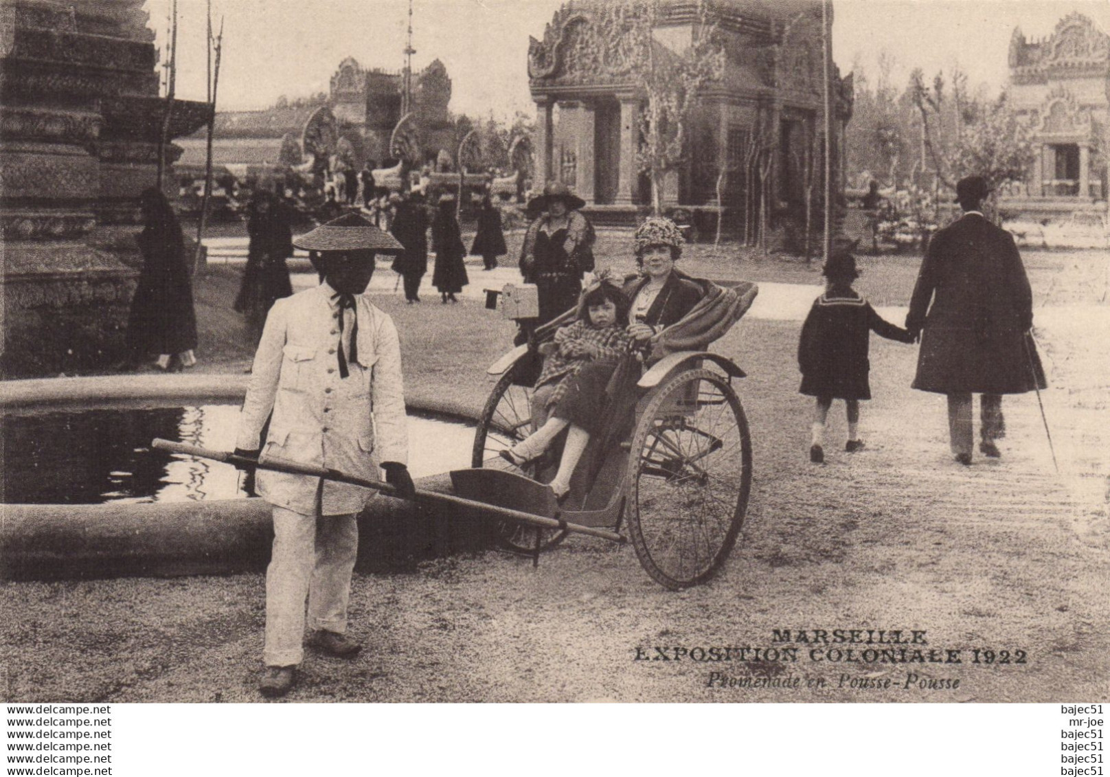 Marseille - Expositions Coloniales 1922 - Promenade pousse pousse