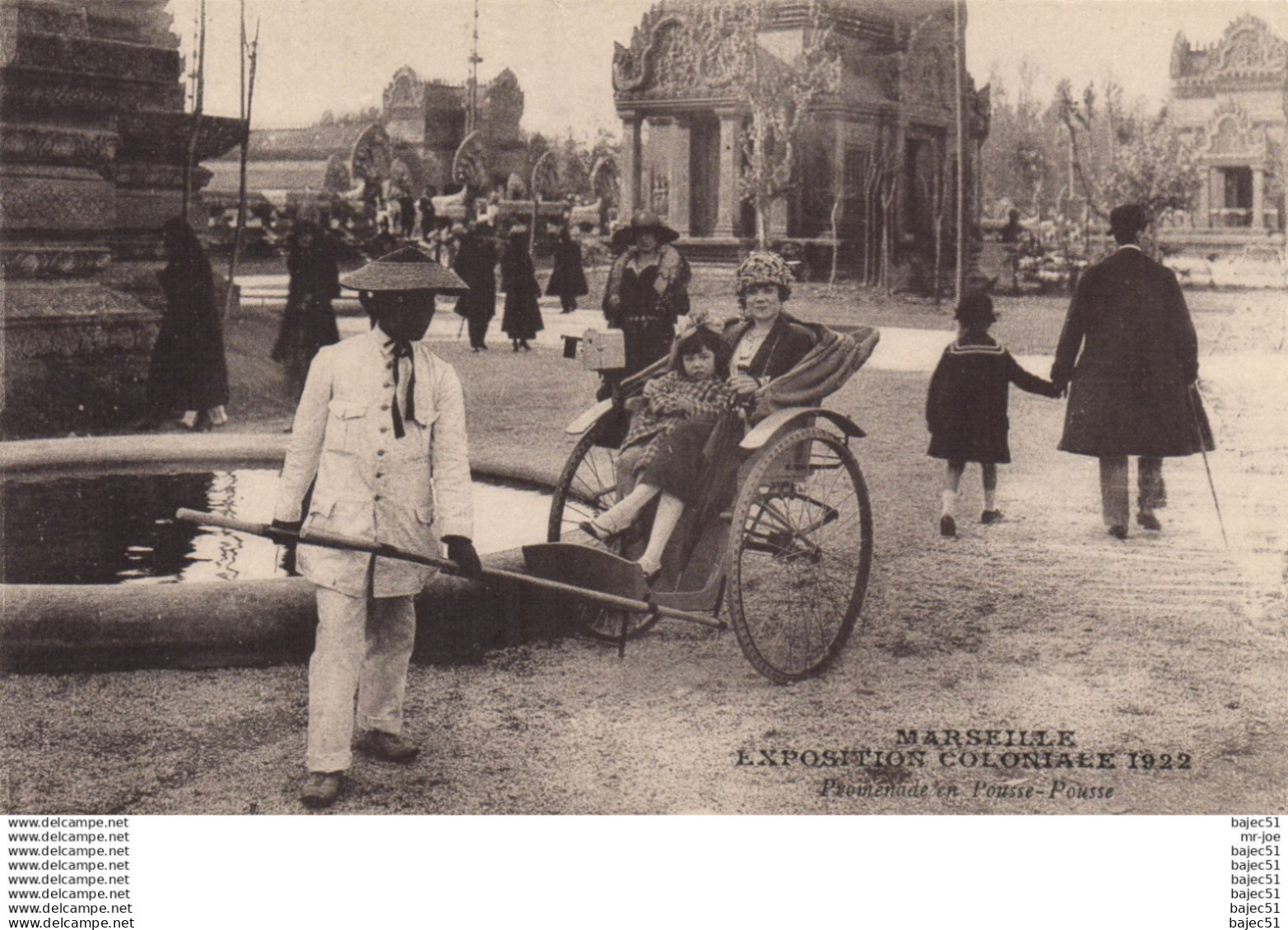 Marseille - Expositions Coloniales 1922 - Promenade pousse pousse