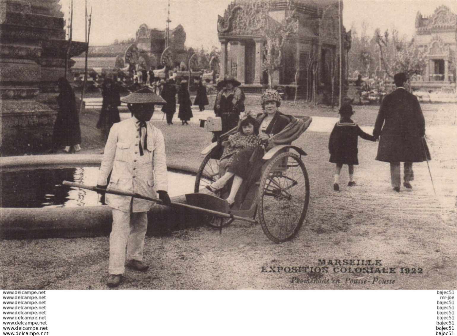 Marseille - Expositions Coloniales 1922 - Promenade pousse pousse