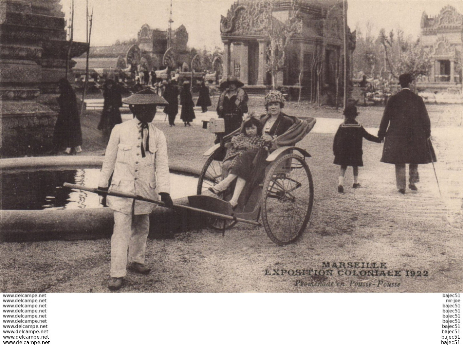Marseille - Expositions Coloniales 1922 - Promenade pousse pousse