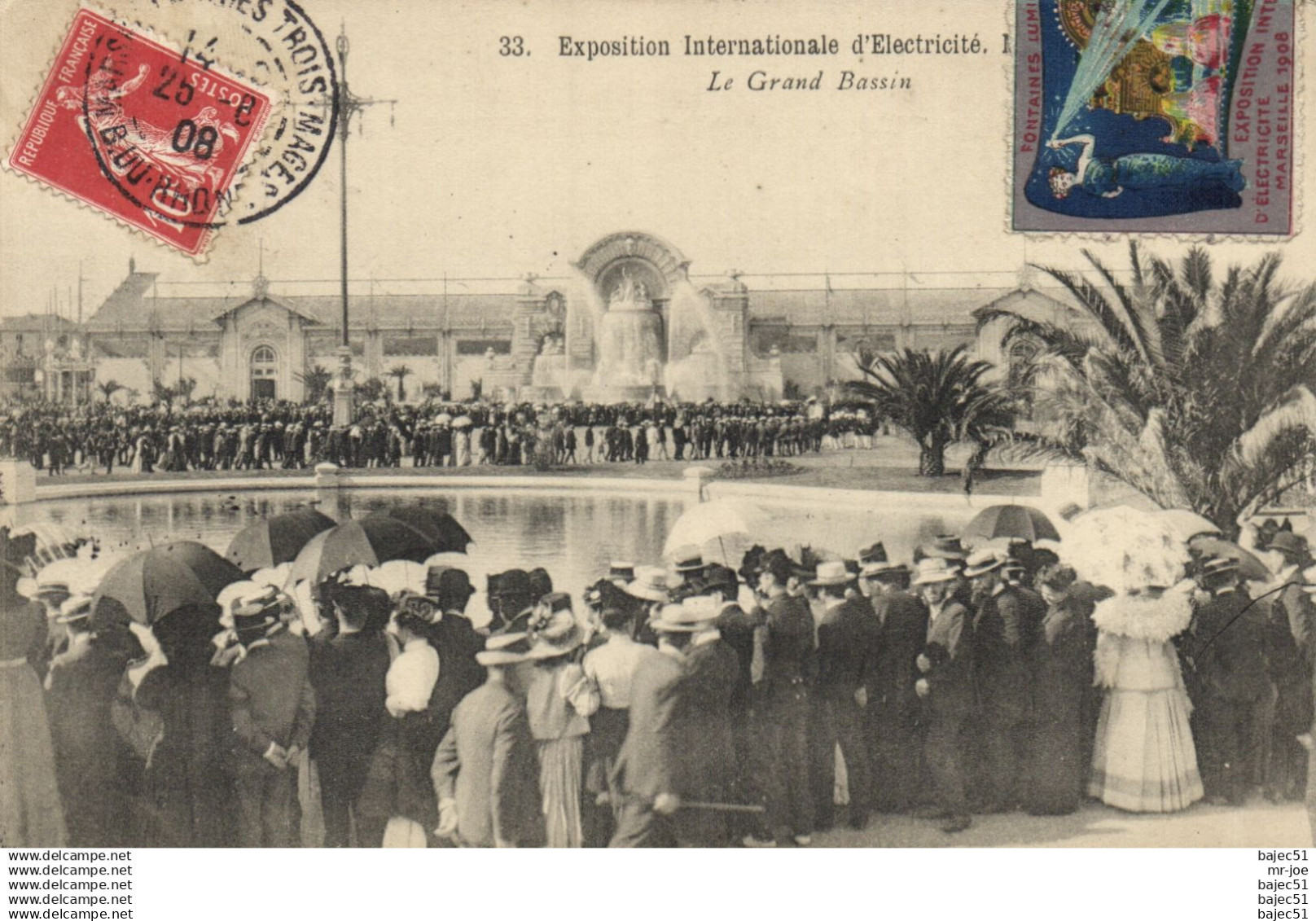 Marseille - Expositions d'électricité - Le grand bassin