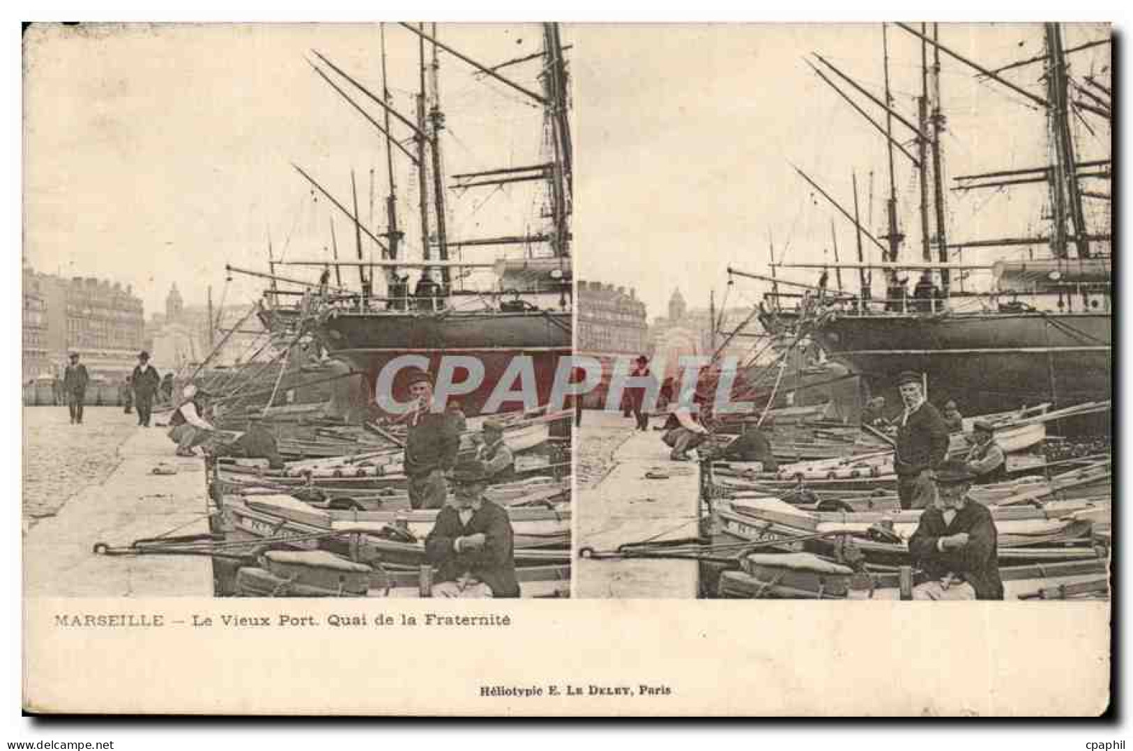 Marseille - L e Vieux Port - Quai de la Fraternite - bateau - CPA