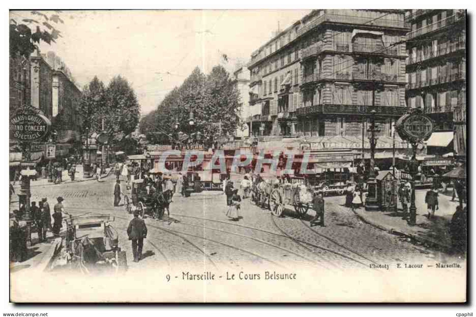 Marseille - Le Cours Belsunce - Concert - tramway - CPA