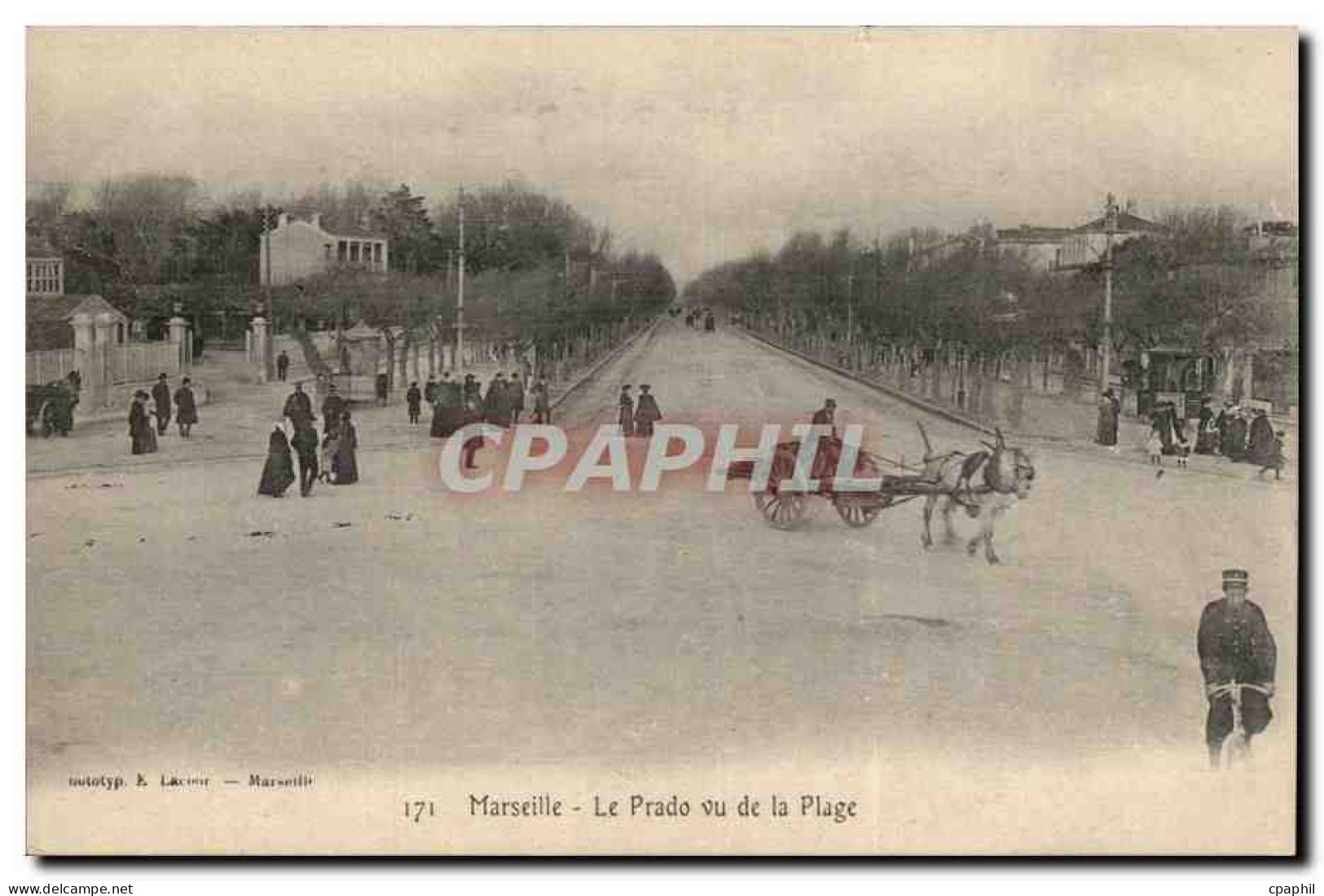 Marseille - Le Prado vu de la Plage - CPA