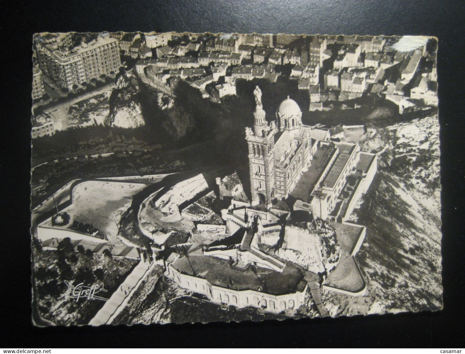 MARSEILLE Notre-Dame de la Garde Bouches-du-Rhone Provence vue aerienne postcard FRANCE