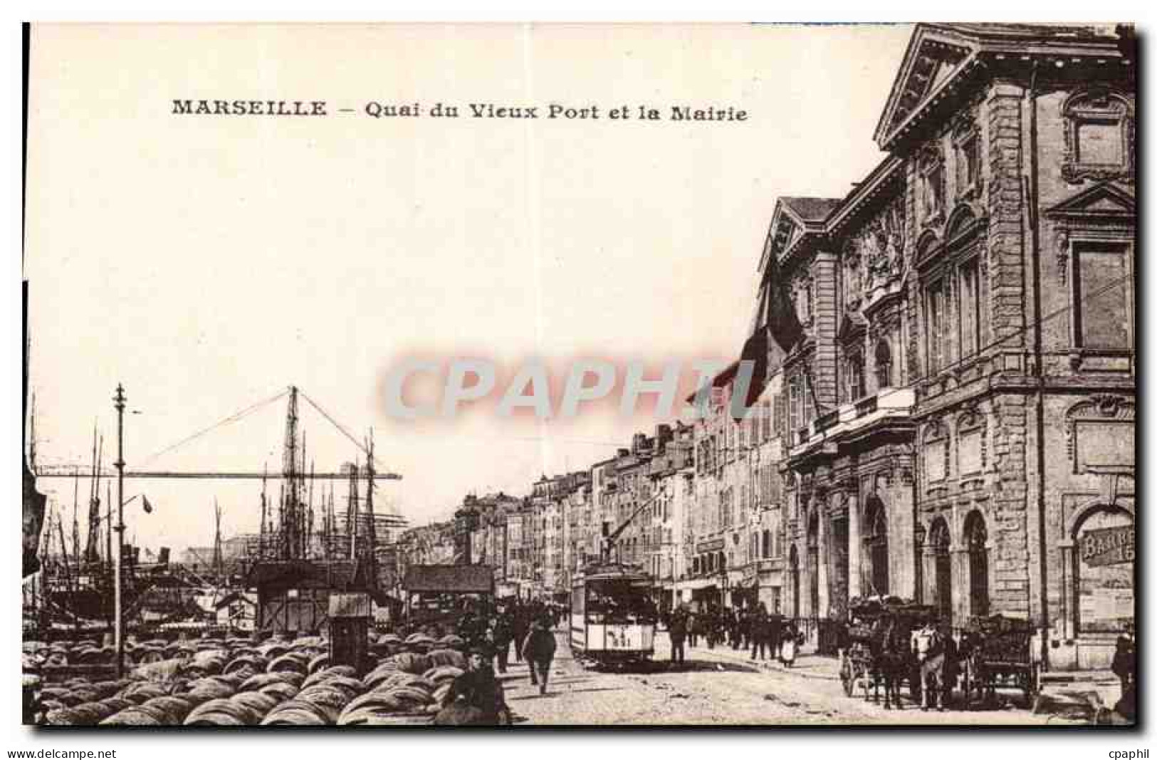 Marseille - Quai du Vieux Port et la Mairie - CPA