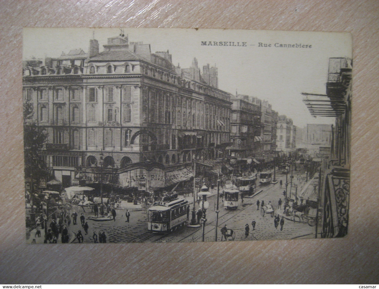 MARSEILLE Rue Cannebiere tram tramway Bouches-du-Rhone postcard FRANCE