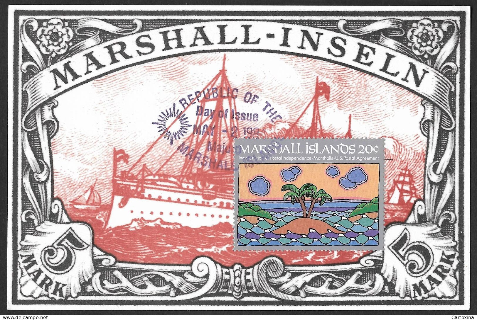 Marshall Islands (1984) – First Stamps Release Limited Souvenir Philatelic