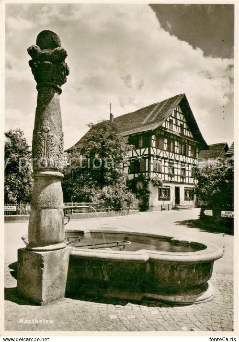 Marthalen ZH Dorfbrunnen Fachwerkhaus