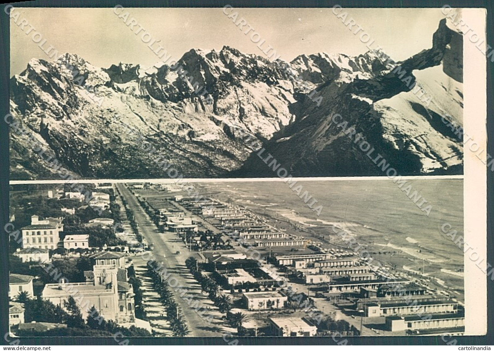 Massa Marina di Massa Alpi Apuane PIEGA Foto FG cartolina JK5499